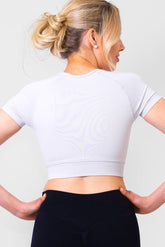 Nova Short Sleeve Crop Top Off white